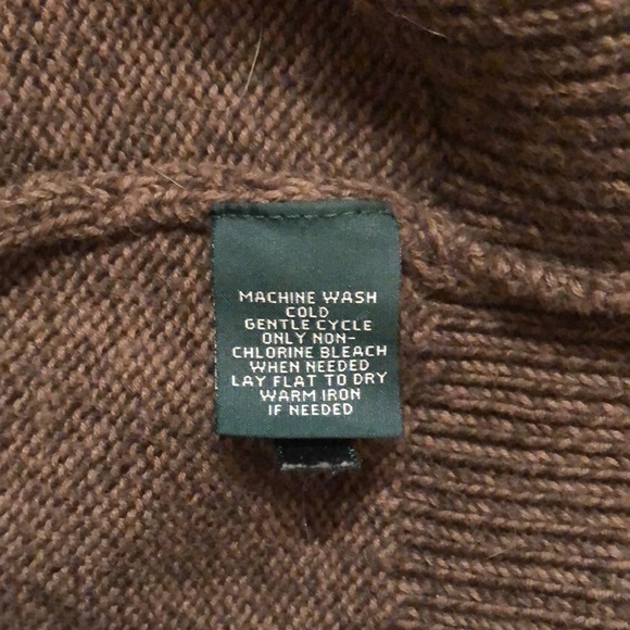 Ralph Lauren Brown Cotton Cowl Neck Sweater Small - Picture 11 of 11